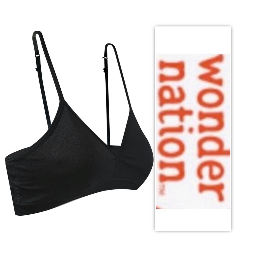 Wonder Nation Girls Black Seamless Tween Training Bralette